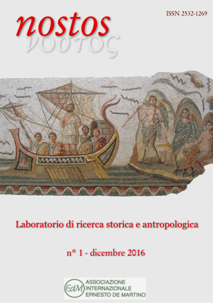 Copertina della rivista Nostos, n. 1, 2016