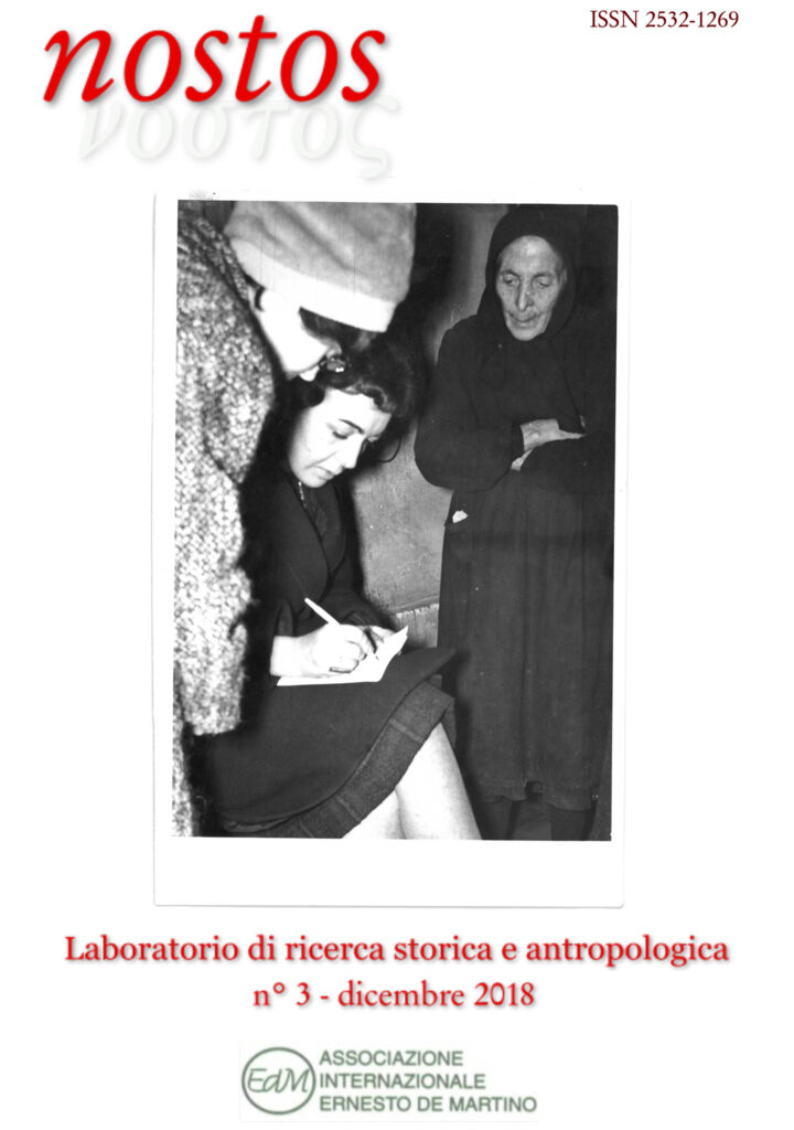 Copertina della rivista Nostos, n. 3, 2018